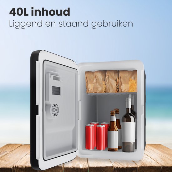 Auronic Koelbox Elektrisch 12V en 230 volt - Coolbox - Auto - Camping Koelkast - Koelen en Verwarmen - 40L - Frigobox - Zwart