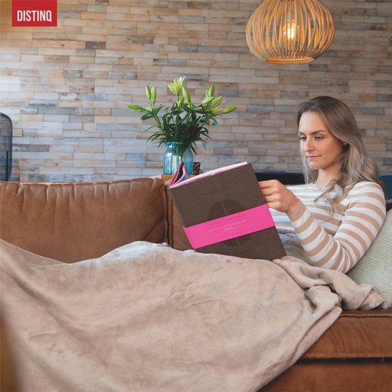 DistinQ Elektrische Bovendeken XXL 180x160 cm - 2 persoons omslagdeken - 160Watt - Automatische Uitschakeling - Oververhittingsbescherming - 9 Standen - Warmtedeken - Beige Energiezuinig -