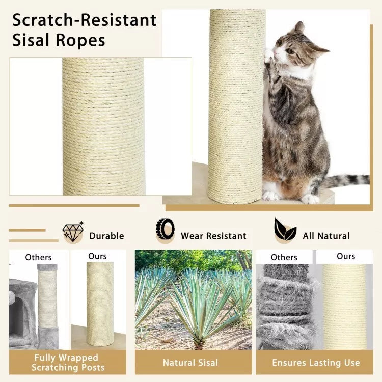 Coast Kattenboom - Krabpaal - Max 15 Kg - 75 x 56 x 197 cm - Beige