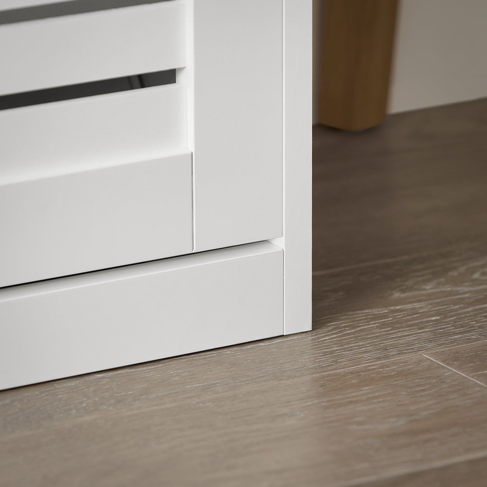 SoBuy FSR145-W Schoenenkast Met 6 Kleppen, Schoenencommode Met 2 Haken, Schoenenrek, Schoenenkist, Gangkast