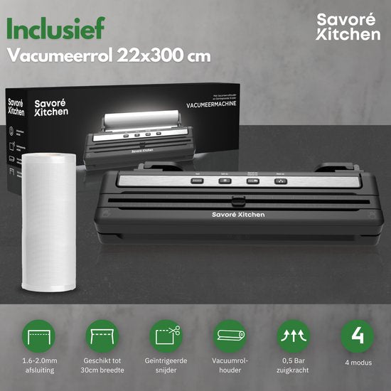 Savoré Kitchen ProSeal Vacumeermachine met Snijder en Rolhouder