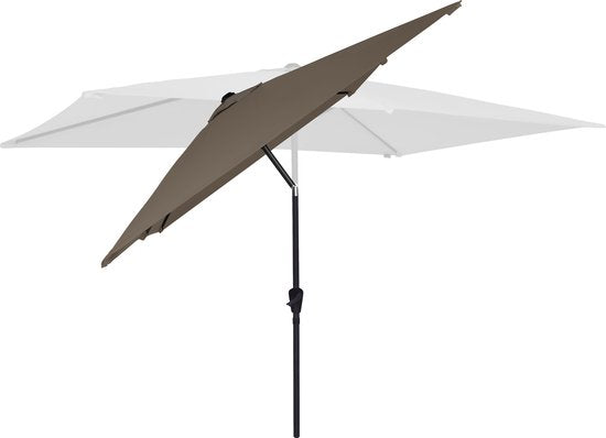 VONROC Premium Parasol Rapallo 200x300cm – Duurzame parasol - Kantelbaar – UV werend doek - Taupe – Incl. beschermhoes