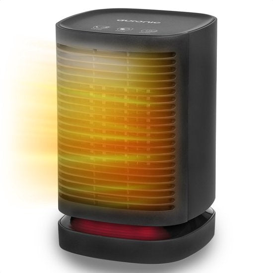 Auronic Elektrische Kachel - Ventilatorkachel - 3 Standen - 950W Heater - Keramische Kachel met LED Indicatie - Roterend - Zwart