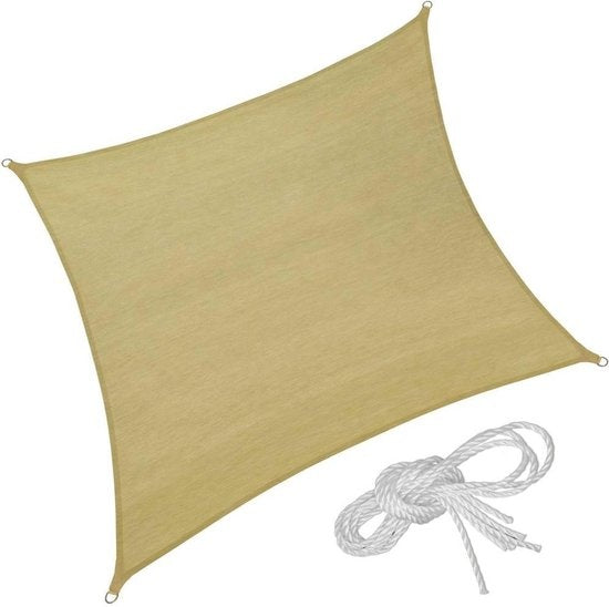 tectake - Vierkante zonneluifel schaduwdoek - 400x400cm - 402606