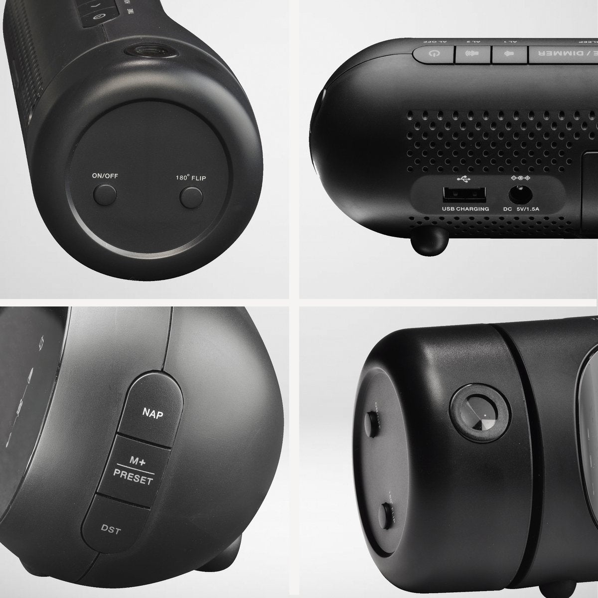 Denver Wekkerradio met Projectie - Opladen via USB - Digitale Wekker - FM Radio - Dubbel Alarm - CPR700 - Zwart