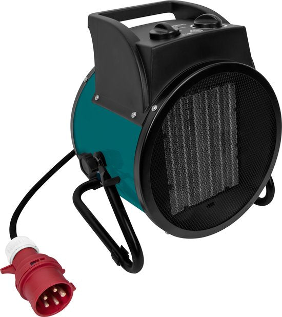 VONROC Elektrische kachel - ventilatorkachel - werkplaatskachel - krachtstroom 400V - 3300W/5000W - keramisch - thermostaat - voor ruimtes tot 48m2