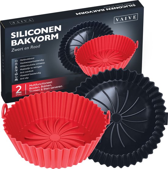 VAIVE Siliconen Bakje Geschikt Voor Airfryer ⌀ 20 - Bakpapier Alternatief - Accessoires - Bakvorm - Bakjes - XXL