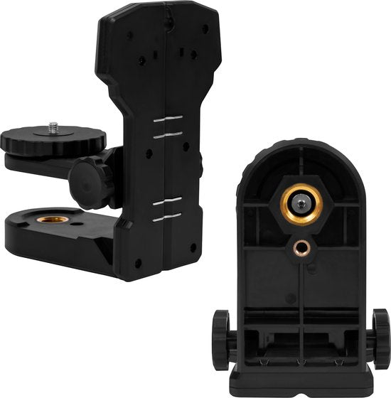 VONROC Kruislijnlaser - 360° - groen - 4V accu - 2600mah - zelfnivellerend - ±40 meter bereik - goede zichtbaarheid bij fel licht - Incl. bevestigingsbeugel, USB-C kabel & opbergtas