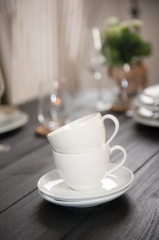 Villeroy & Boch vivo Koffieschotels – Set van 6 – Premium porselein – 14,7 x 14,7 x 1,9 cm – Wit