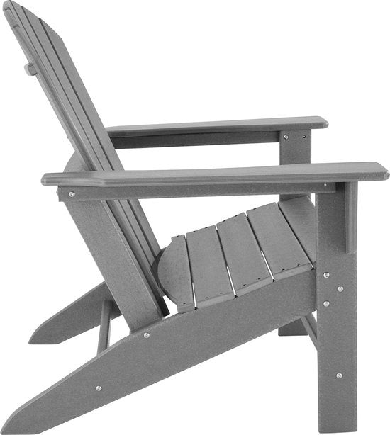 tectake - Tuinstoel Joan grijs - tuinstoel in houtlook – 404505