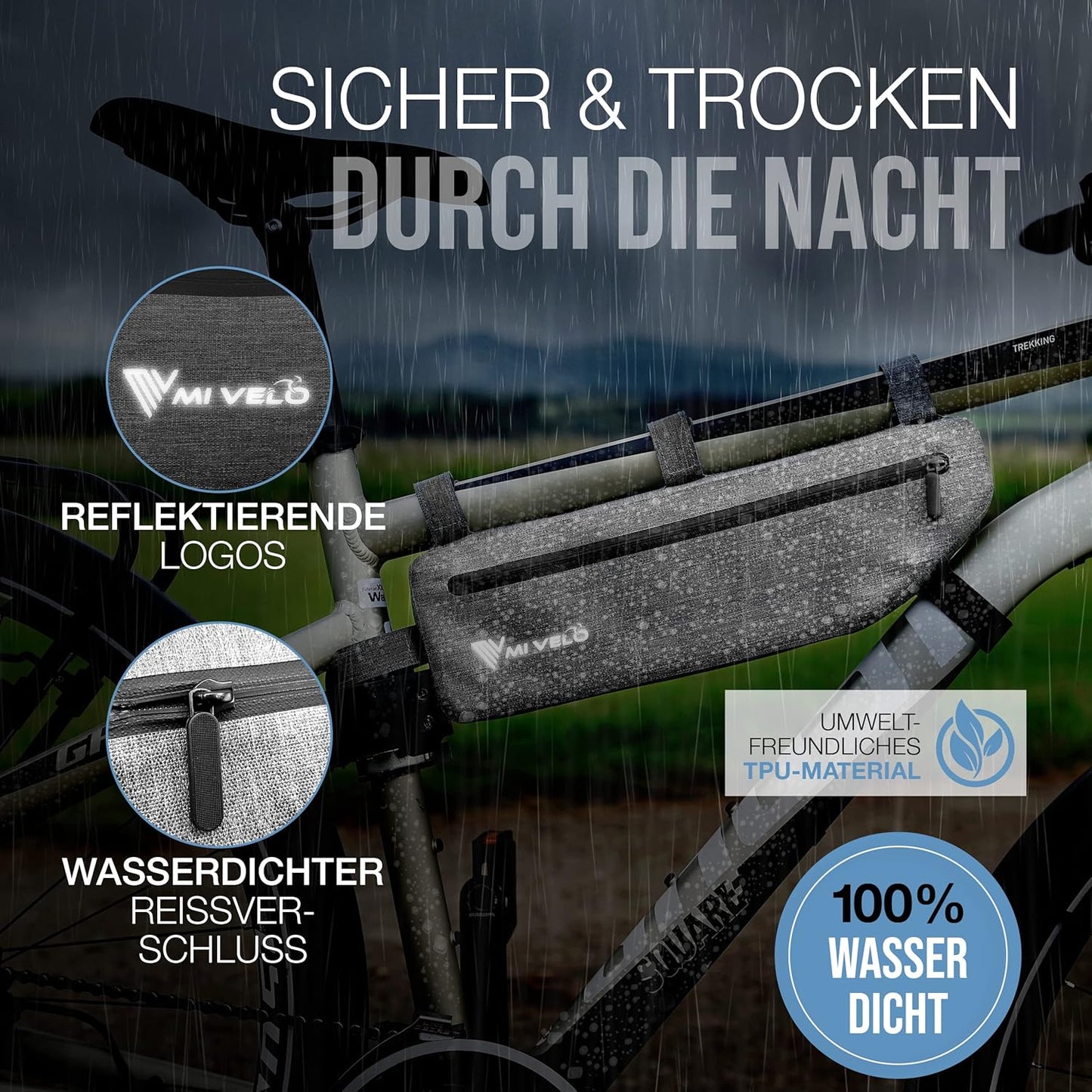 Waterdichte Fietstas 3L – Onder Zadel / Frame Tas – Compact & Stevig – MIVELO
