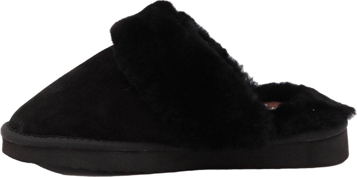 Alpacas Pantoffels Dames - Suède met Schapenwol Voering - Zwart - Maat 43 - 28 cm