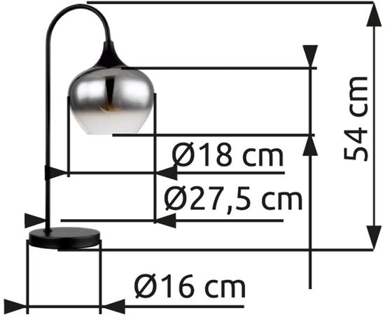 Globo tafellamp Maxy - zwart - metaal - 15548T