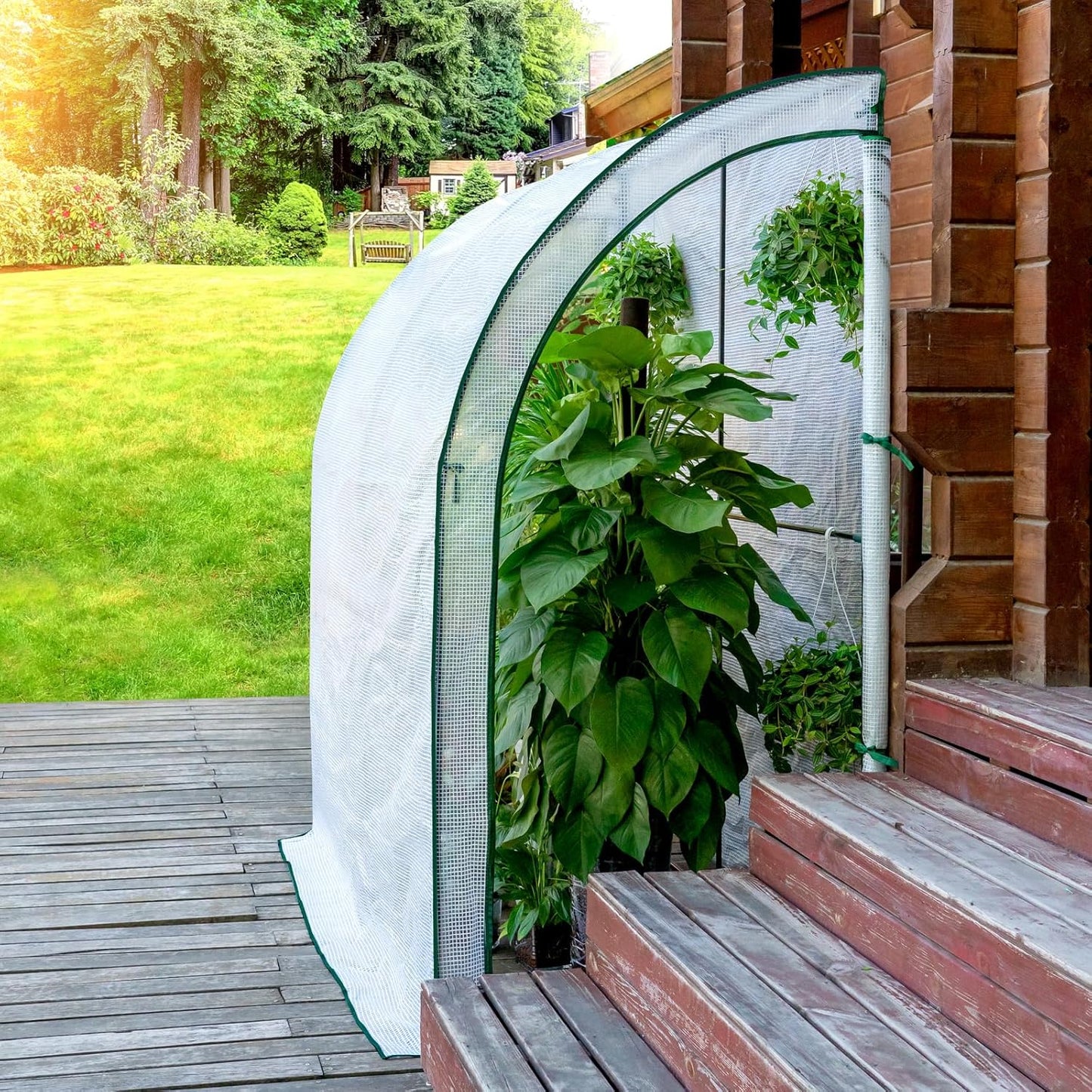 Woltu Broeikas voor Tuin - Halfrond - 200 x 100 x 210 cm - Wit
