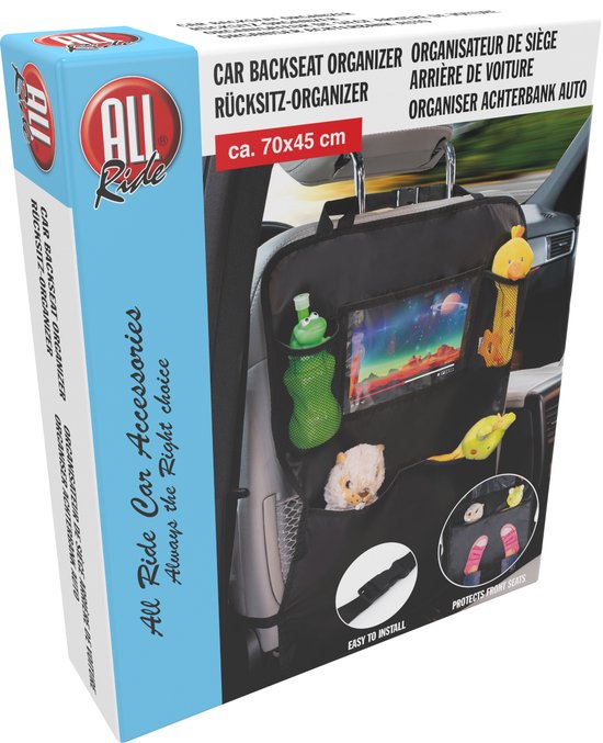 All Ride Autostoel Organizer - Auto Organizer - Tablethouder - Zwart