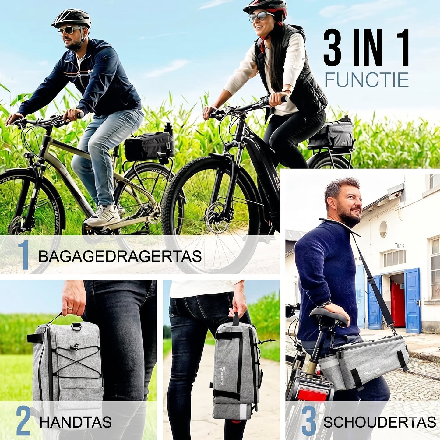 MIVELO Fietskoeltas 10L – Geïsoleerde Bagagedragertas – Waterafstotend – Grijs