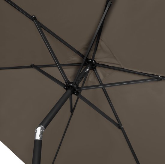 VONROC Premium Parasol Rapallo 200x300cm – Duurzame parasol - Kantelbaar – UV werend doek - Taupe – Incl. beschermhoes