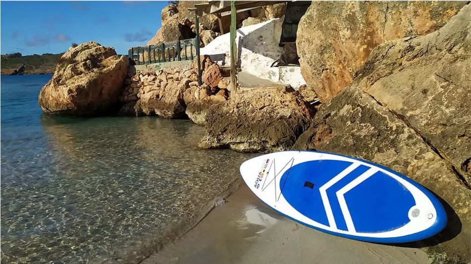Aquaparx Opblaasbaar SUP Board 330 cm Wit/Blauw – Complete Set met Peddel en Draagtas