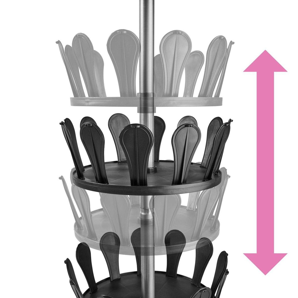 tectake® - schoenencarrousel - voor 96 schoenen - 402645