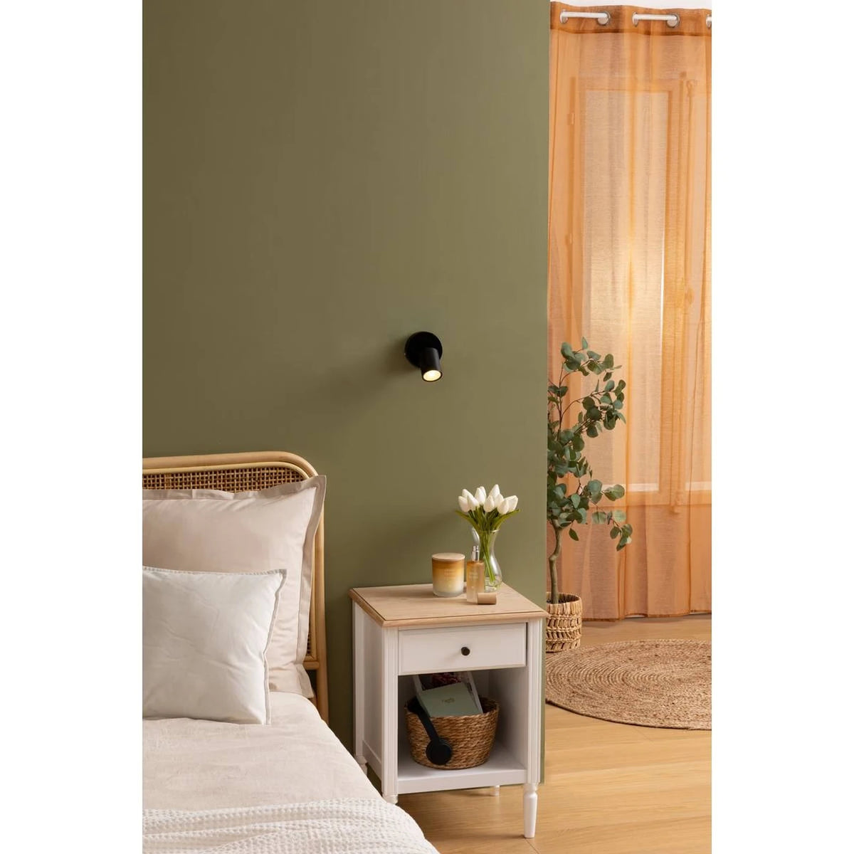 Atmosphera Vico Wandlamp - Zwart - Metaal - Verstelbare Spotkop - Ø10 cm