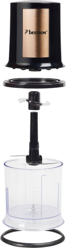 Bestron Hakmolen - AKC200CO - 500ml inhoud - 2 RVS messen - Pulsfunctie - Koper - 5 jaar garantie