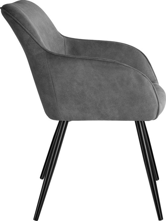 tectake - Stoel Marilyn stof grijs / zwart SKU: 403666