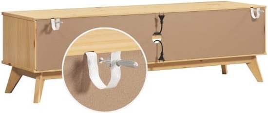 TV-dressoir massief hout 140x42x40cm naturel