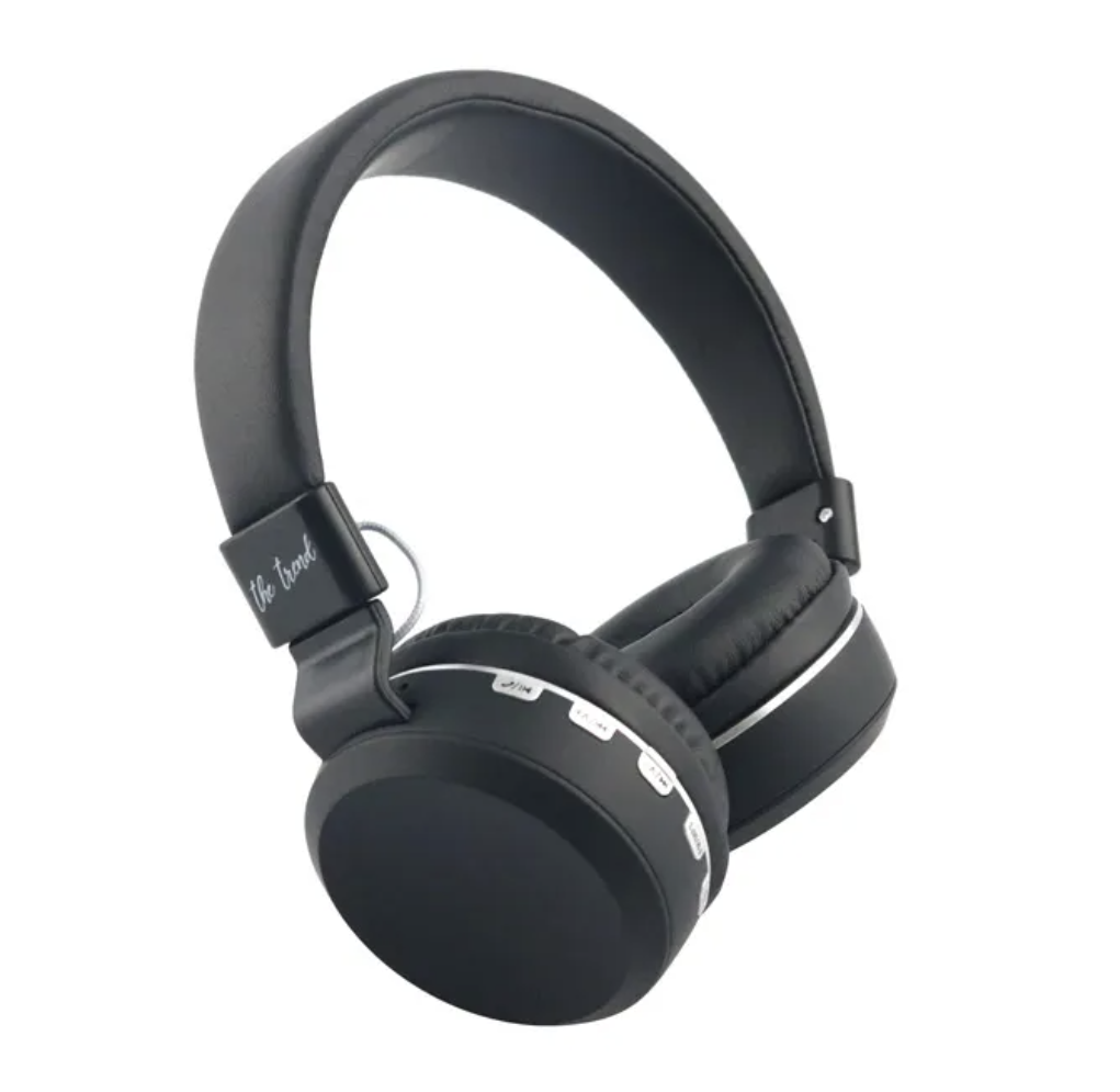 The Trend Draadloze On-Ear Bluetooth Hoofdtelefoon Zwart - Bluetooth 5.0 - FM Radio & Micro SD - AUX - 10 m Bereik