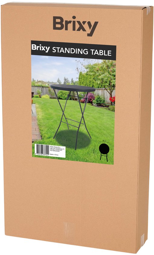 Brixy 2x Stevige Zwarte Statafels - Partytafel - Robuust en Weersbestendig - Inklapbaar - 80cm x 110cm - Feest