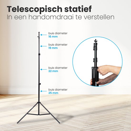 Auronic Achtergrondsysteem - Complete Set - Zonder Doek - Verstelbaar - 300 x 260cm