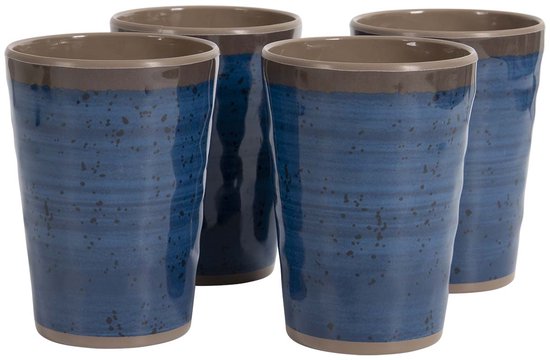 Bo-Camp - Beker - Halo - Blauw - 4 Stuks