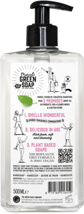 Marcel's Green Soap Handzeep - Patchouli & Cranberry - 500ml