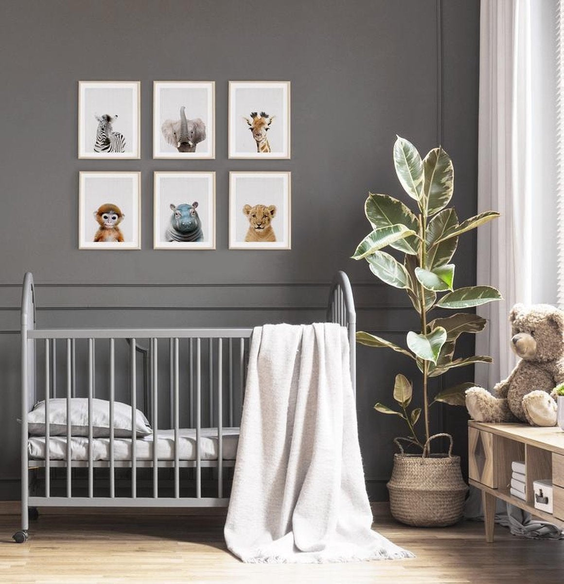 Generic | Safari Posters met Dieren voor Kinderkamer - 6 Posters - 21 x 30cm