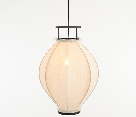 Mica Decorations Pego Hanglamp - H73 x Ø54 cm - Linnen - Off White