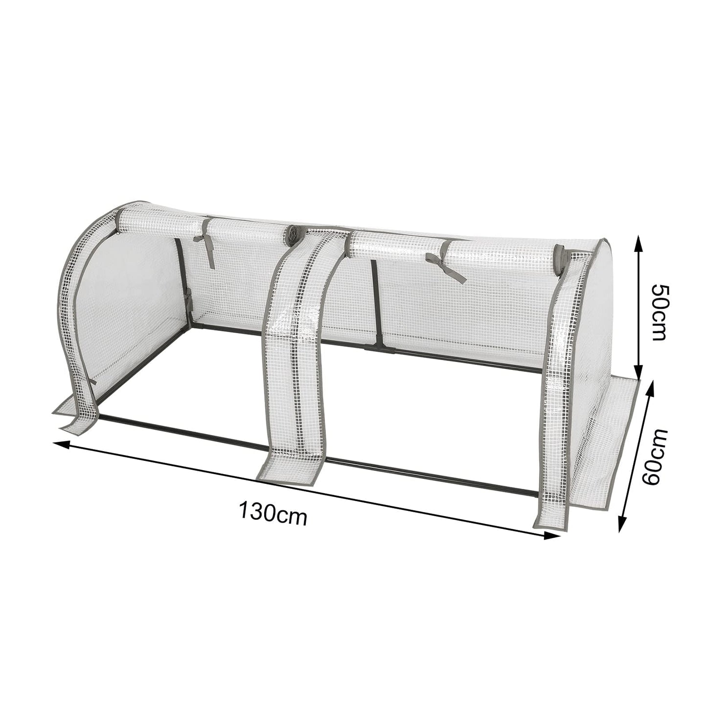 WOLTU tomaten kas - mini serre voor tuin en balkon - waterdicht met uv bestendige PE rasterfolie - 130 x 60 x 50 cm - wit