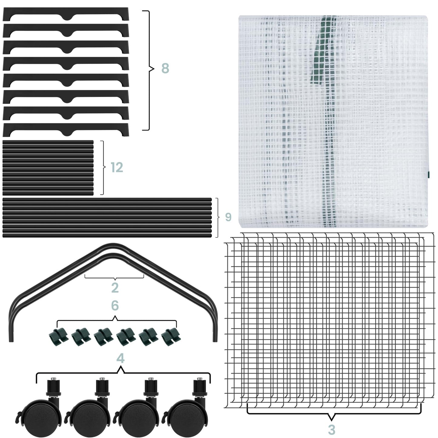 Woltu Foliekas - Op Wielen - 3 Schappen - 70x50x131 cm - Semi Transparant Wit