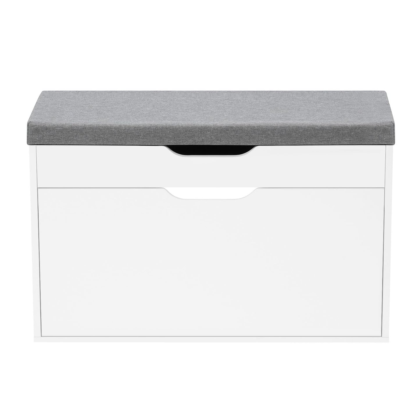 Woltu Schoenenbank - 80x51x30cm - 2Niveaus - Zitkussen - Wit/Lichtgrijs
