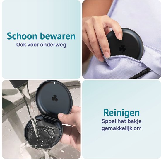 Alyze Gebitsbakje - Zwart - Voor prothese - Beugel - Kunstgebit - Bakje - Gebittenbakje