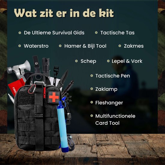 WILDGEAR® Survival Kit XL - 35-delig - Outdoor - 13x15.50x21 cm