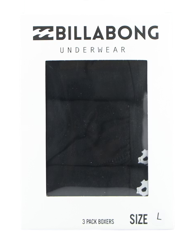 Billabong 3x Boxershorts voor heren - maat L - zwart - 95% katoen, 5% elastaan