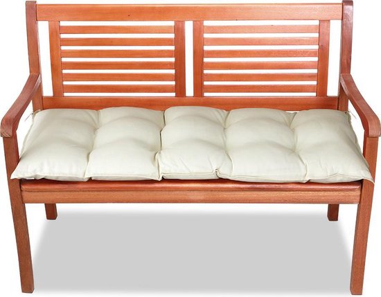 Bankkussen 110x45x8cm Viscose Binnen Buitenkussen Tuinkussen Zitkussen Crème
