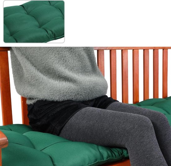 Bankkussen 110x45x8cm Viscose Binnen Buitenkussen Tuinkussen Zitkussen Groen