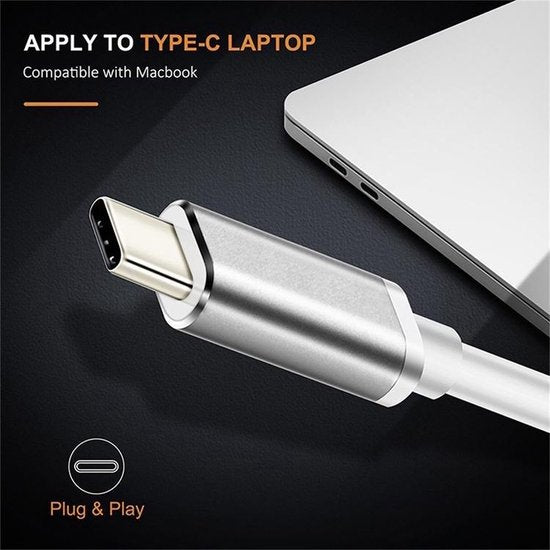 Techvavo® USB C naar HDMI Adapter - Ondersteunt 4K @30Hz - Converter - Type C naar HDMI - Thunderbolt 3 - Zwart