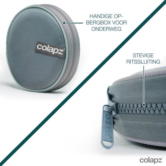 Colapz 2 x Inklapbare Hondenbak - Opvouwbare Hondenbakjes - Hondenwaterbak - Opvouwbare bak met Reistas - Grijs - Kamperen met Hond