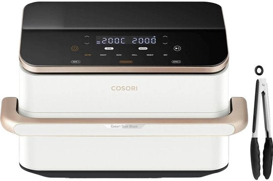 Cosori DualBlaze TwinFry 10 l 2800 W Appbased, Vaatwasserbestendig, Digitale timer, Grillfunctie Rose gold, Wit