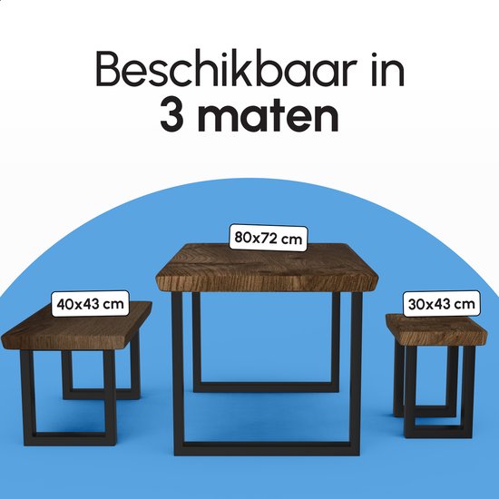 Bodo® - Stalen Onderstel Tafel - Tafelpoten - Set van 2 - U poot 80x72 cm - Mat Zwart