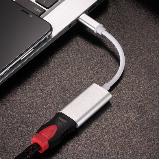 Techvavo® USB C naar HDMI Adapter - Ondersteunt 4K @30Hz - Converter - Type C naar HDMI - Thunderbolt 3 - Zwart
