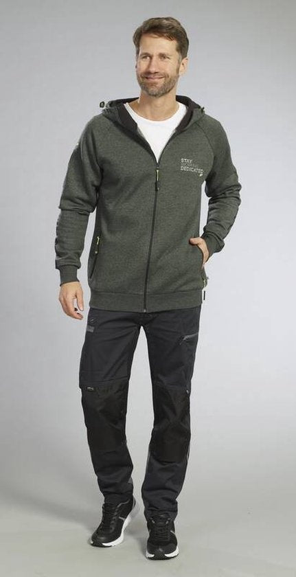 TERRAX WORKWEAR Sweatjacket met Capuchon, Groen/Zwart, Maat L