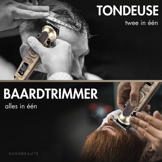 9-in-1 Baardtrimmer Mannen - Sansbeauté® Trimmer voor Baard en Lichaam - Incl. 9 opzetstukken - Bodygroomer Mannen - Bodytrimmer Heren - Haar trimmer - Tondeuse - 0.5-15MM - Neus en Oor - Trimapparaat - Baard Machine - Multigroomer
