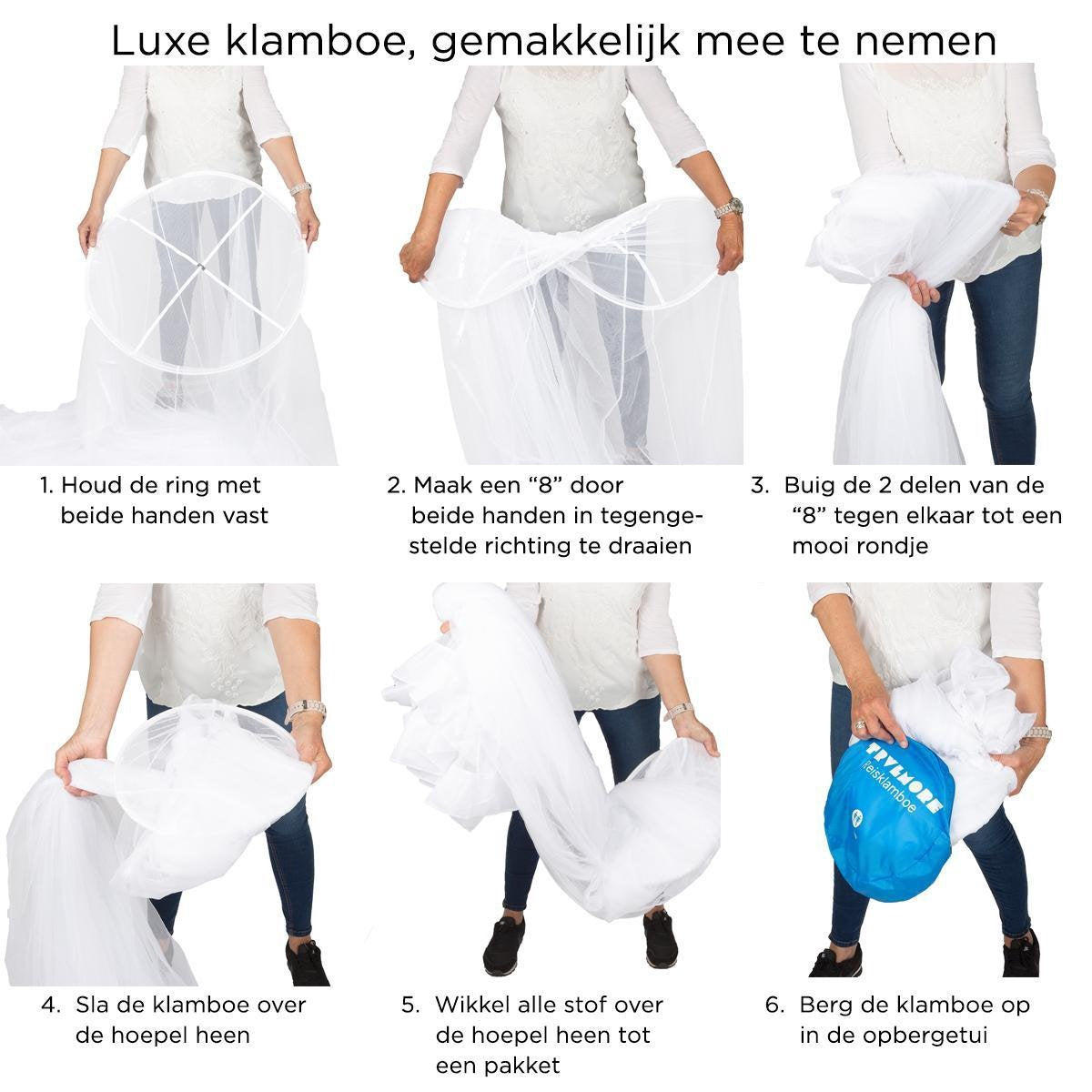 TRVLMORE Klamboe XL - 2 Persoons - met Ophangkoord - Wit